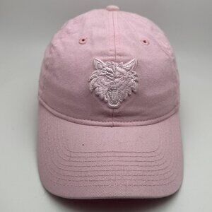 Minnesota Timberwolves Baseball Cap Hat Reebok Women's Pink Wolf Logo Adjustable